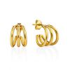 Gilded Silver Triple Line Stud Earrings The ICONIC, image 
