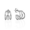 Stylish Silver Triple Line Stud Earrings The ICONIC, image 