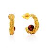 Textured Gilded Silver Amber Half Hoops The Palazzo, image 