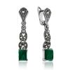 Refined Silver Malachite Dangle Earrings With Marcasites The Lace, image 