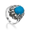 Vintage Style Silver Turquoise Ring The Lace, Ring Size: 6.5 / 17, image 
