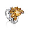 Ultra Feminine Silver Citrine Ring, Ring Size: 6.5 / 17, image 