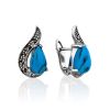 Vintage Style Silver Turquoise Earrings The Lace, image 