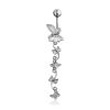 Butterfly Motif Silver Crystal Navel Piercing, image 