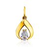 Drop Shaped Gilded Silver Crystal Pendant, image 