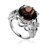 Chic Silver Smoky Quartz Cocktail Ring, Ring Size: 6.5 / 17, image 
