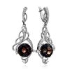 Curvaceous Silver Smoky Quartz Drop Earrings, image 