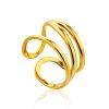 Bright Gilded Silver Triple Band Ring The ICONIC, Ring Size: Adjustable, image 