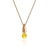 Bright Rose Gold Plated Amber Pendant Necklace The Palazzo, image 