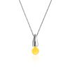 Chic Silver Amber Pendant Necklace The Palazzo, image 