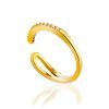 Sleek Gilded Silver Crystal 2 in 1 Cuff The Liquid, image 