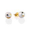 Cute Celestial Design Pearl Stud Earrings, image 