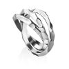 Текстурное тройное кольцо из серебра Liquid, Ring Size: 7 / 17.5, image 