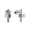 Sophisticated Design Silver Pearl Stud Earrings, image 