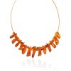 Ethnic Style Cognac Tone Amber Necklace, Length: 40, image 
