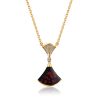 Flamboyant Design Gilded Silver Amber Necklace, Length: 50, image 