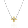Refined Cross Motif Amber Pendant Necklace The Supreme, Length: 49, image 