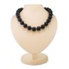 Fabulous Black Amber Beaded Necklace The Cuba, Length: 53, image 