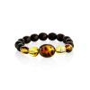 Ethnic Style Black Amber Beaded Bracelet The Cuba, Length: 17, image 