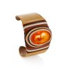 Safari Style Leather Amber Cuff Bracelet The Nefertiti, image 