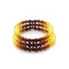 Fashionable Two Tone Amber Bracelet, Length: 17, image 