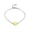 Trendy Clover Motif Silver Amber Chain Bracelet The Monaco, Length: 16, image 