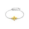 Cross Motif Silver Amber Chain Bracelet The Supreme, Length: 16, image 