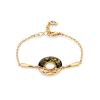 Chic Gold Plated Silver Amber Chain Bracelet, Length: 16, image 