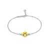 Refined Silver Amber Chain Bracelet, Length: 16, image 