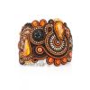 Designer Leather Amber Braided Bracelet The India, image 