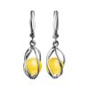 Honey Amber Earrings In Sterling Silver The Algeria, image 