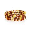 Multicolor Amber Bangle Bracelet With Glass Beads, image 