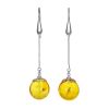Dangle Amber Earrings In Sterling Silver With Inclusions The Clio, image 