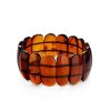 Cognac Amber Flat Beaded Bracelet, image 