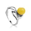 Honey Amber Ring In Sterling Silver The Kalina, Ring Size: 13 / 22, image 