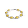 Bold Silver Bracelet With Honey Amber The Florence, image 