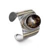 Leather Cuff Bracelet With Green Amber The Nefertiti, image 