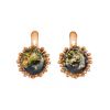 Green Amber Earrings In Gold-Plated Silver The Brunia, image 