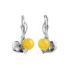 Honey Amber Earrings In Sterling Silver The Kalina, image 