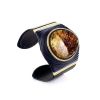 Dark Leather Cuff Bracelet With Green Amber The Nefertiti, image 