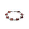 Refined Silver Link Bracelet With Cherry Amber The Florence, image 