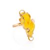Adjustable Golden Ring With Butterscotch Amber Stone The Rialto, Ring Size: Adjustable, image 