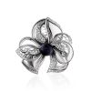 Floral Design Silver Pearl Pendant, image 