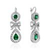 Bow Motif Silver Dangle Earrings, image 