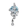 Curvaceous Snake Motif Silver Topaz Pendant, image 
