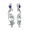 Orchid Design Silver Spinel Chrysoprase Earrings, image 