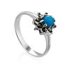Bright Silver Turquoise Ring The Lace, Ring Size: 6.5 / 17, image 