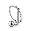 Silver Dangle Charm Ring The ICONIC, Ring Size: Adjustable, image 