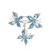 Butterfly Design Silver Topaz Brooch, image 