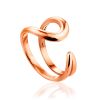 Curvaceous Rose Plated Silver Ring The Liquid, Ring Size: Adjustable, image 